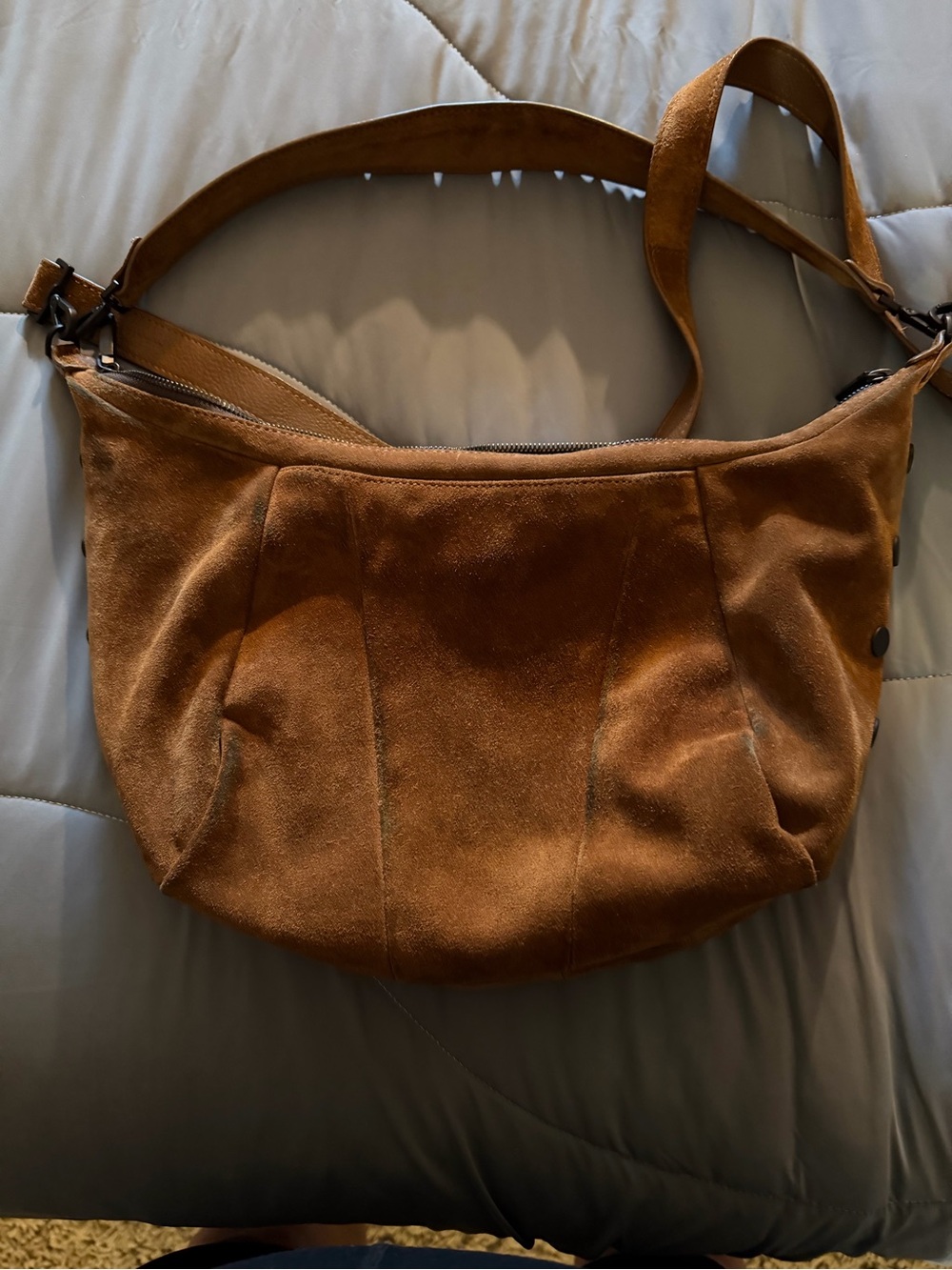 Hammitt Morgan Cognac suede bag